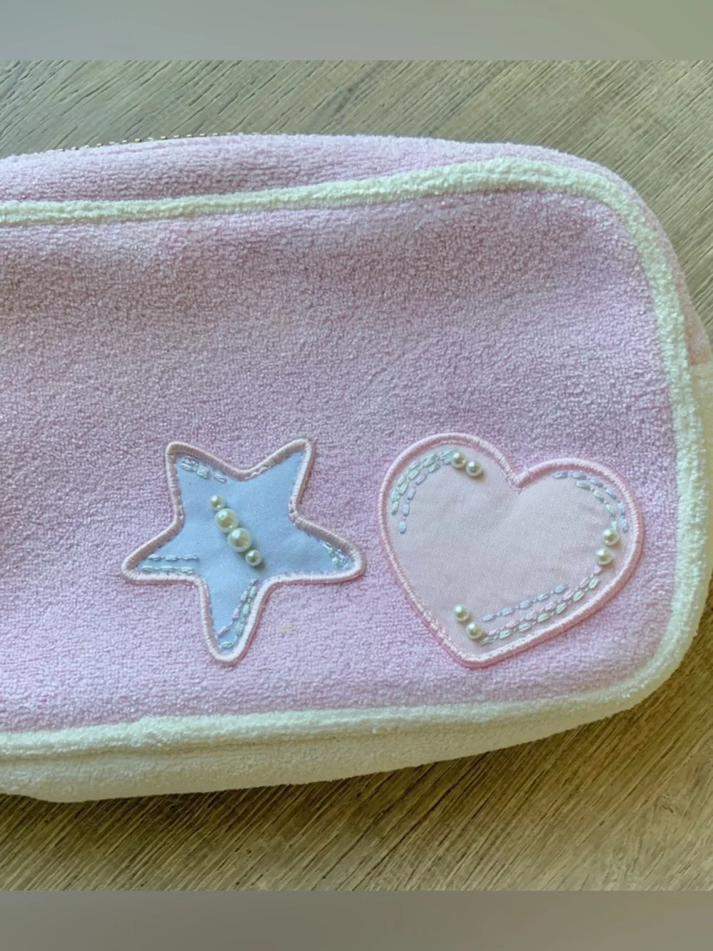 Stoney Clover Lane Terry Cloth Small Pouch w/ Patches OS